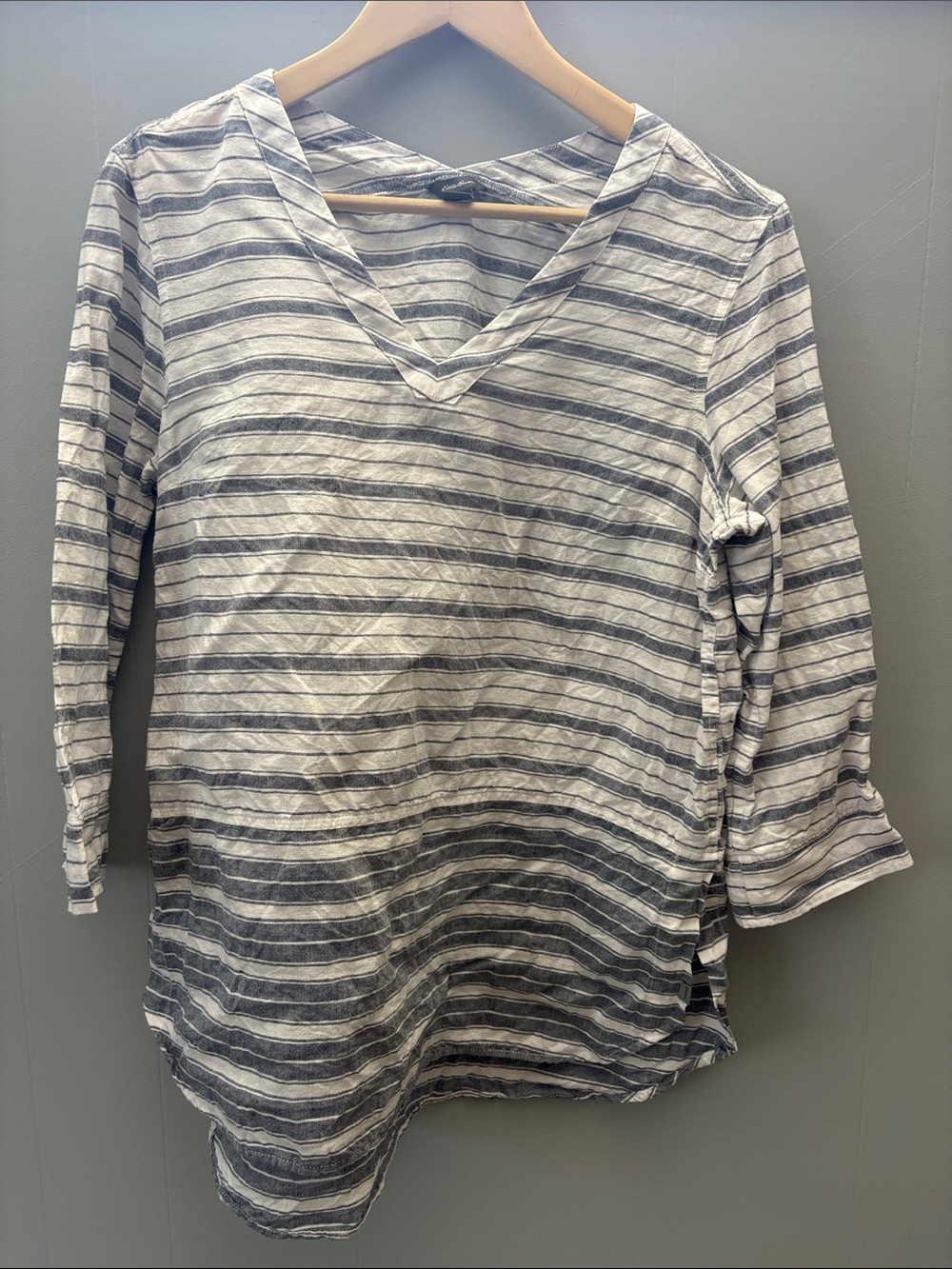 Eddie Bauer Striped Tunic Women’s Medium Cotton Linen Spring Summer Beach